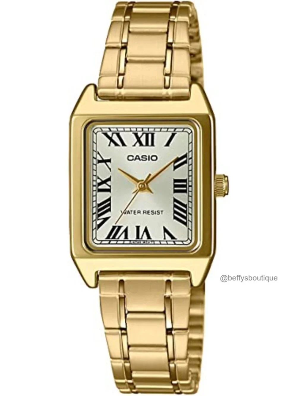 Women's Gold Tone Stainless Steel Dress Watch with Roman Dial